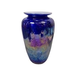 Glass Eye Studio Mt St Helen's  Iridescent Art Glass Vase